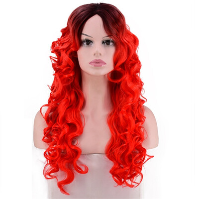 

〖Follure〗Women Natural Party Cosplay Long Wave Wig Mix Colors Curly Wavy Synthetic Wigs