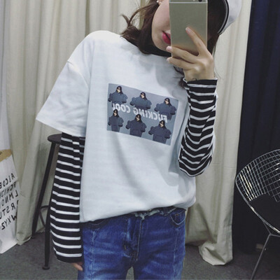 

Women Clothes T-shirt women Korean Style Women Cartoon Printed T-Shirt Casual Loose Half Sleeve Tops Tee