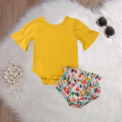 

New Infant Baby Girl Romper Jumpsuit Bodysuit Outfits Sunshin Floral Clothes Hot