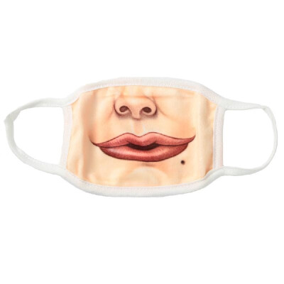 

Funny Unisex 3d Printed Mouth Mask Human Face Mouth-Muffle Ear Loop Anti-Dust Creative Mouth Gauze Mask