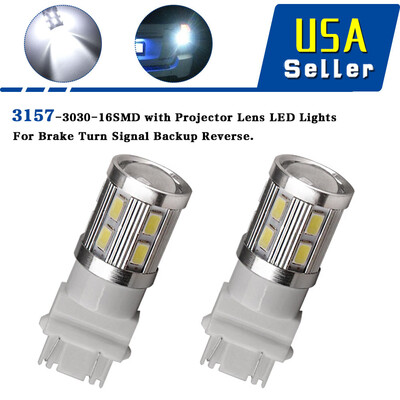 

4x Pure White 3157 3156 High Power 10W LED Tail Brake Stop Interior Light Bulbs
