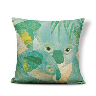 

Animal Wolf Cushion Cover Word Flowers Pillowcase Fox Chic Car Nap Mat Geometry Stripe Throw Pillows Koala Red 4545 Linen Photo