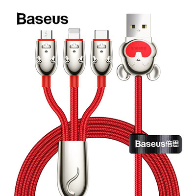

Baseus 3 in 1 USB Type C Cable for iPhone 11 Charger Cable USB Type C for Samsung Huawei xiaomi