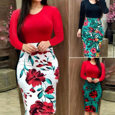 

Women Sexy Boho Floral Bodycon Dress Ladies Party Evening Casual Mini Dress Size