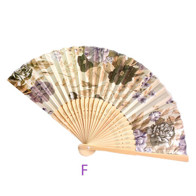 

Siaonvr Vintage Bamboo Folding Hand Held Flower Fan Chinese Dance Party Pocket Gifts