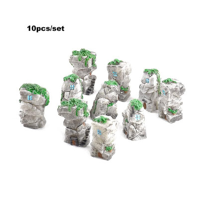 

10pcsset Mini Stone Castle Fairy Garden Resin DIY Craft Ornaments Miniature Landscape Model Home Decoration Photography Props Chi