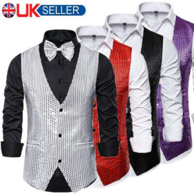 

Men Shiny Sequin Glitter Embellished Blazer Jacket Nightclub Weeding Party Suits