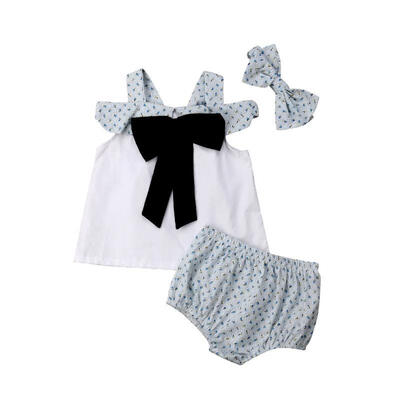 

Newborn Kid Baby Girl Floral Bow Top T-shirt PP Pants Outfit Summer Set 0-24M