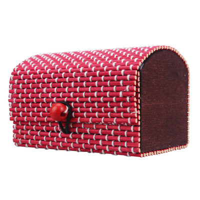 

〖Follure〗Ring Necklace Earrings Bamboo Wooden Jewelry Storage Boxes Hot Pink