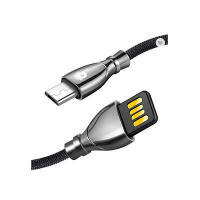 

Fast Charging Double-Sided USB To Type-C Micro USB Lightning Nylon Braided Data Cable-Micro 1m