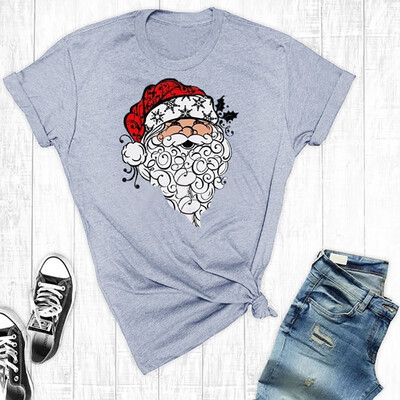 

Tailored Womens Christmas Letter Printed Round Neck Short Sleeve T-shirts Tops Blouse