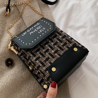 

Autumn new small bag 2019 new Korean fashion rivet messenger bag Joker chain shoulder bag