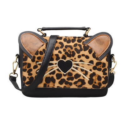 

Women Cat Leopard Shoulder Bag Leather Handbag Crossbody Messenger Bags