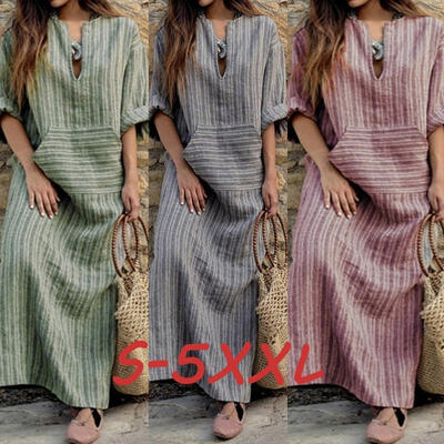 

Women Boho Long Maxi Dress Ladie Cocktail Party Evening Summer Beach Sundress