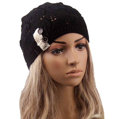 

Tailored Leaves Hollow Out Knitting Hat BK