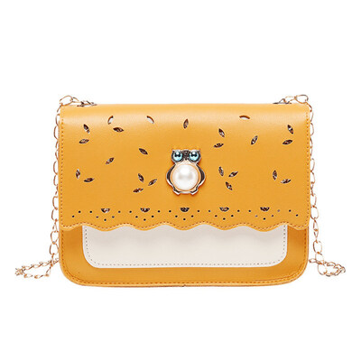 

Women Frog Faux Pearl Floral Hollow Square Chain Shoulder Bag Crossbody Pouch