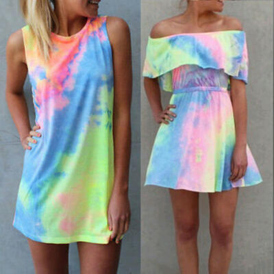 

Womens Summer Beach Wear Bikini Cover Up Boho Swimwear Ladies Swing Sun Dress