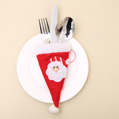 

Toponeto 6pcs Christmas Decorative Tableware Fork Set Christmas Hat Storage Tool