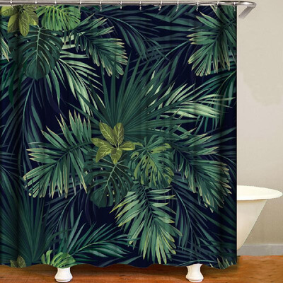 

Shower Curtain Flowers Trees Print Blackout Curtains Waterproof Mildew-proof Bathroom Curtain 71"x71"