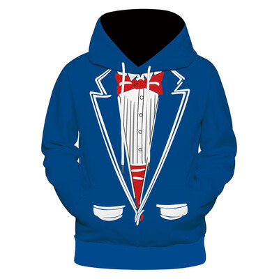 

Toponeto Mens Autumn Spring Fashion 3D Printing Hoodie Hooded Loose Long Sleeve Top