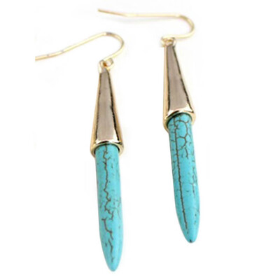 

New Mode Style Fashionable Vintage Natural Stone Color Drop Earrings 2 Color Fashion Jewelry For Women Birthday Gifts
