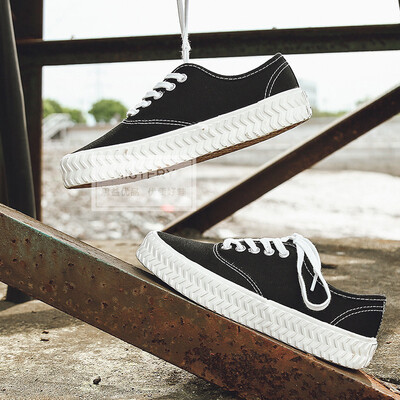 

Siyi Mistery with the same paragraph canvas shoes men&women couple shoes tide retro casual shoes 2019 new street clapper shoes