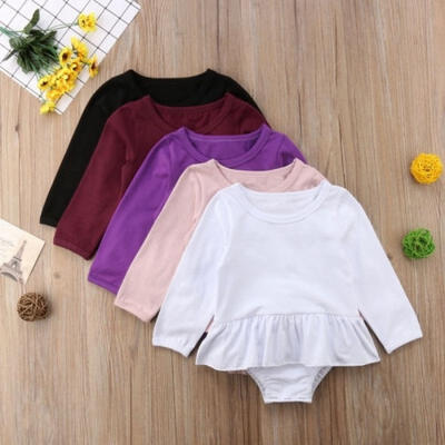 

Newborn Infant Baby Girl Ruffle Skirt Romper Bodysuit Jumpsuit Clothes Set 0-24M