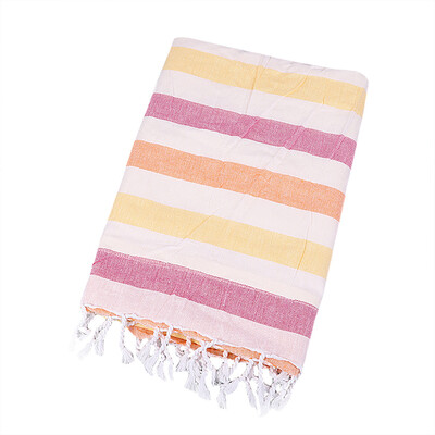 

Toponeto Turkish Cotton Linen Double Layers Bath Beach Sauna Yoga Fringed Jacquard Towel