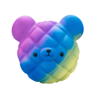 

Gobestart Kawaii Cartoon Bear Slow Rising Cream Scented Stress Reliever Toy Blue