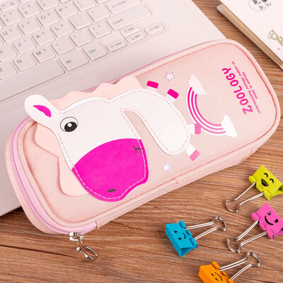 

Toponeto Cute Cartoon Student Leather Pencil Pen Case Box Makeup Pouch Brush Holder Bag