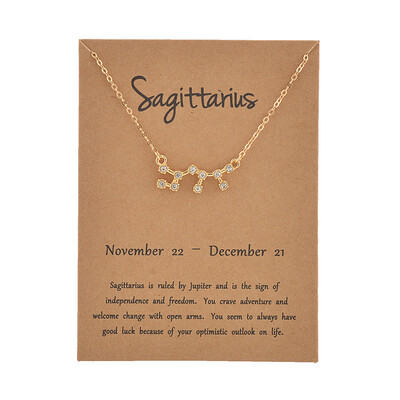 

Fashion Jewelry Zodiac Crystal Star Sign 12 constellation Pendant Necklace For Women