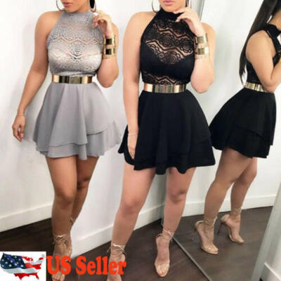 

Womens Bandage Bodycon Sleeveless Evening Party Cocktail Club Short Mini Dress