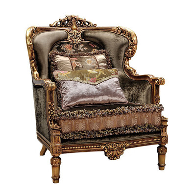 

SHEN YING British flocked silk fabric French luxury sofa 9164
