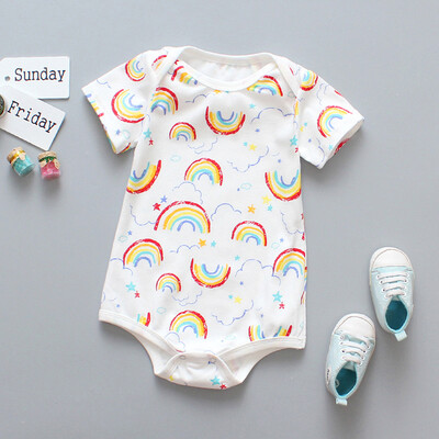 

Infant Newborn Baby Girl Boy Cartoon Rainbow Character Print Romper Bodysuit