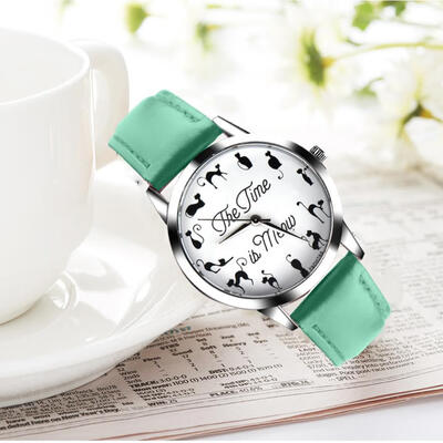 

Women Watches Gift Fashion Cat Pattern Ladies Girls Quartz Wrist Watch Leather Band Clock Reloj Mujer 2018 F