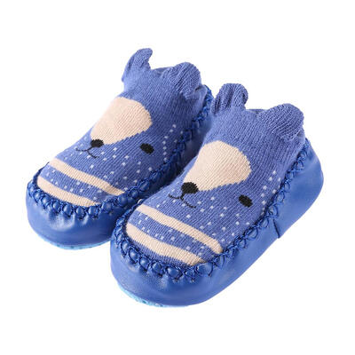 

Baby Infant Knitted Ear Indoor Home Floor PU Sole Anti-Slip Shoes Socks