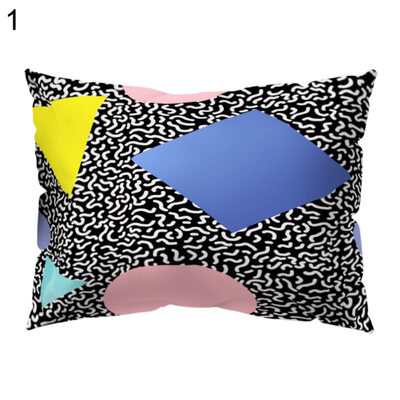 

Color Block Geometric Pattern Pillow Cover Cushion Case Home Sofa Hotel Decor
