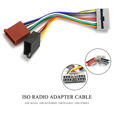 

12-111 ISO Radio Adapter for HONDA for MITSUBISHI for PEUGEOT Wiring Harness Connector Lead Loom Cable Plug Adaptor Stereo