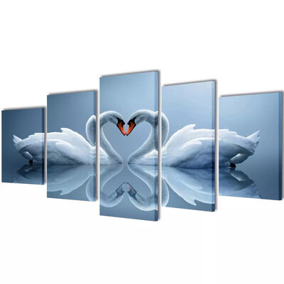 

Canvas Wall Print Set Swan 79" x 39