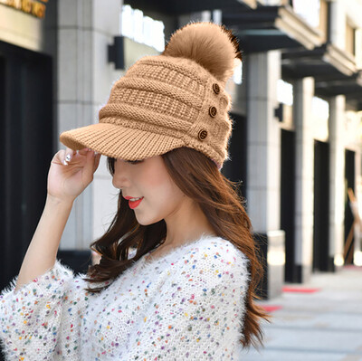

Tailored Women Solid Color Winter Plus Outdoor Thick Knit Warm Hat Caps
