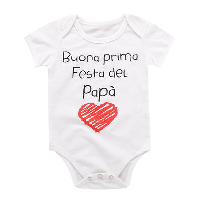 

Newborn Baby Short Sleeve Rompers Letters Print Cotton Summer Jumpsuit
