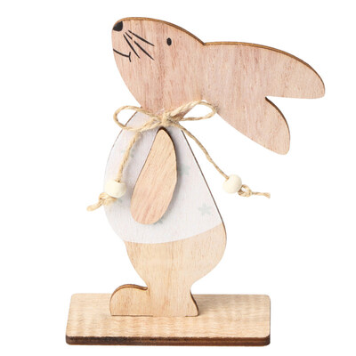 

Easter Rabbit Wooden Stand Cute Cartoon Bunny Desk Decor Home Holiday Ornament