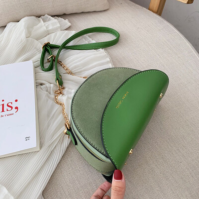 

Girls small bag new Korean fashion semi-circle bag chain shoulder slung packet tide