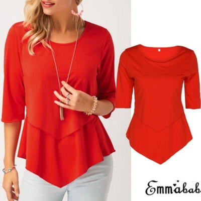 

Fashion Women&acutes Long Sleeve Loose Blouse Casual Shirt Summer Tops T-Shirt