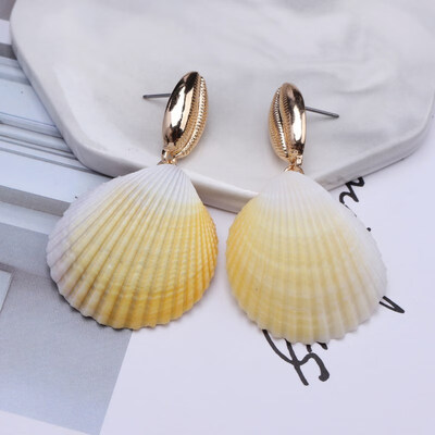 

EK649 Big Shell Drop Earrings For Women Creative Starfish Conch Cowrie Hanging Brincos Statement Earrings Boho Beach Jewelry