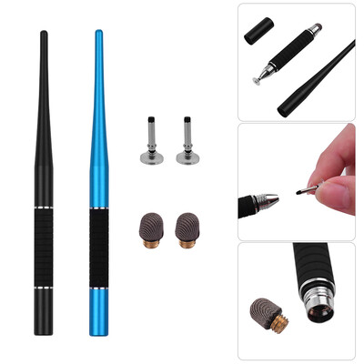 

2-in-1 Capacitive Stylus Pen High Precision with Fiber Tip&Disc Tip Metal TouchScreen Pen for Cell Phone Tablet Laptop Writing