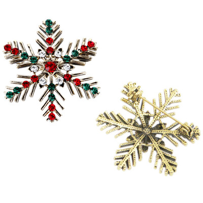 

Snowflake Christmas Brooch Color Multicolor Elegant Luxury Snowflakes Flower Women Weddings Brooch Pin Necklacle Pendant