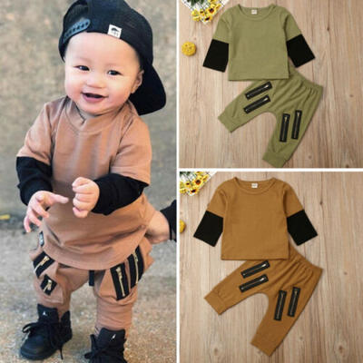

US Newborn Baby Kids Boy Long Sleeve Shirt Pants Trousers Autumn Clothes Outfits