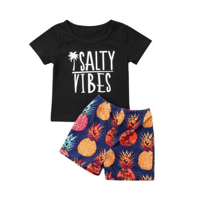 

Hot fashion Toddler Kid Baby Boy Tops T-shirt Pineapple Shorts Pants Beach Outfit Summer