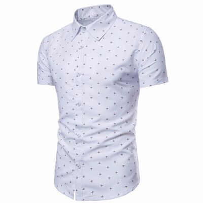 

SUNSIOM Luxury Mens Slim Fit Shirt Short Sleeve Cotton Stylish Formal Casual T shirt Top